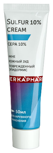Erkapharm крем для тела для сухой кожи sulfur (сера) 50 мл