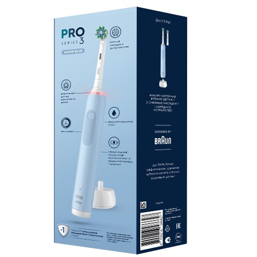 Oral-b зубная щетка электрическая braun тип 3772+насадка pro cross action 1 шт.