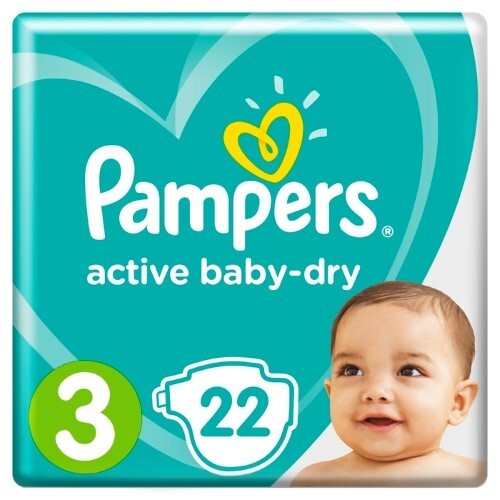 Купить PAMPERS ACTIVE BABY-DRY ПОДГУЗНИКИ РАЗМЕР 3 N22 цена