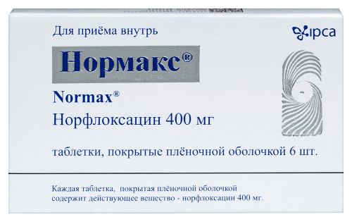 Нормакс 400 мг 6 шт. таблетки, покрытые оболочкой