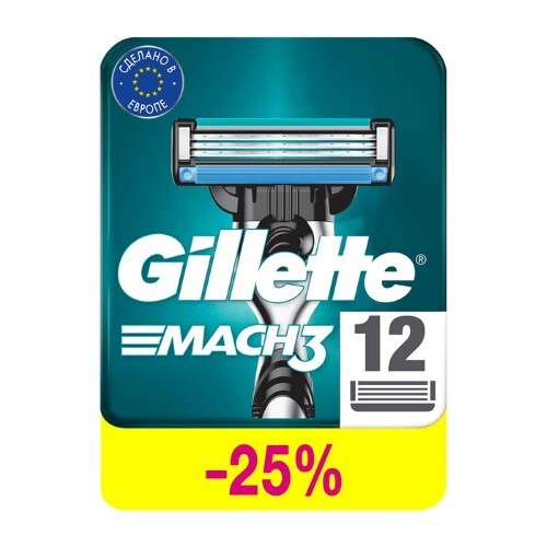Купить Gillette mach3 кассеты сменные для бритья 12 шт. цена