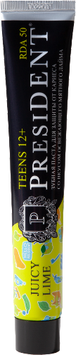 President teens зубная паста juicy lime 12+ 70 гр