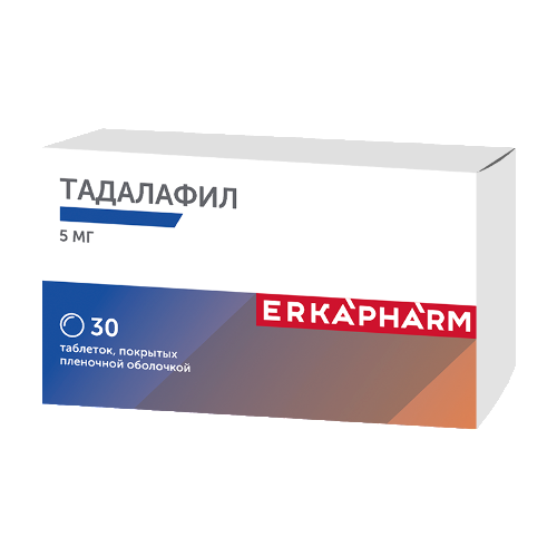 Купить Тадалафил 5 мг 30 шт. таблетки, покрытые пленочной оболочкой цена
