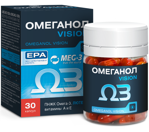 Купить Омеганол vision 30 шт. капсулы массой 0,6 г цена