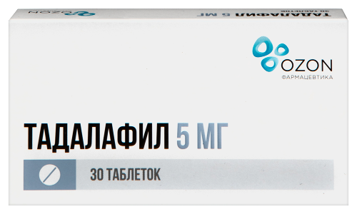 Купить Тадалафил 5 мг 30 шт. таблетки, покрытые пленочной оболочкой цена