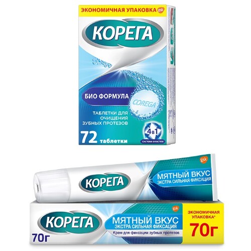 Купить Корега биоформула таблетки для очищения зубных протезов 72 шт. цена