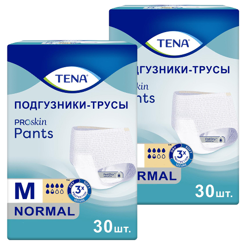 Купить Tena pants normal подгузники-трусы для взрослых при средней степени недержания m 30 шт. цена
