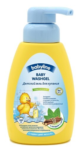 Купить Babyline nature гель для купания детский с солодкой и мятой 260 мл цена