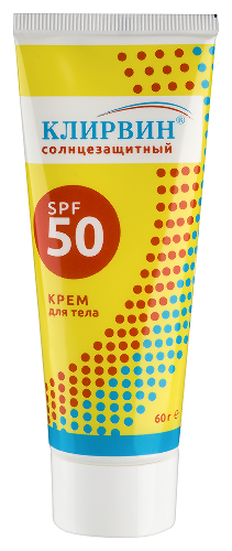 Клирвин крем солнцезащитный spf 50 для тела 60 гр