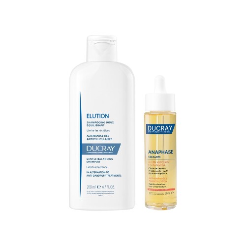 Набор DUCRAY CREASTIM ЛОСЬОН ПРОТИВ ВЫПАДЕНИЯ ВОЛОС 60МЛ + DUCRAY ELUTION МЯГКИЙ БАЛАНСИРУЮЩИЙ ШАМПУНЬ 200МЛ