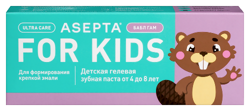 Асепта kids зубная паста гелевая детская укрепление эмали от 4 до 8 лет 50 мл