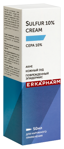 Erkapharm крем для тела для сухой кожи sulfur (сера) 50 мл