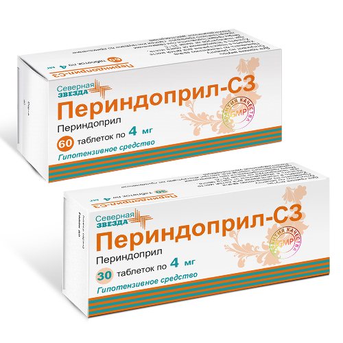 Набор Периндоприл-СЗ таб. 4мг №30 + Периндоприл-СЗ таб. 4мг №60 - по специальной цене - цена 446.25 руб., купить в интернет аптеке в Челябинске Набор Периндоприл-СЗ таб. 4мг №30 + Периндоприл-СЗ таб. 4мг №60 - по специальной цене, инструкция по применению