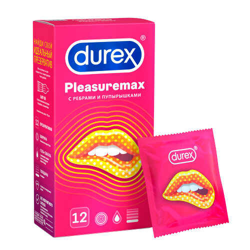 Презервативы Durex Pleasuremax рельефные с ребрами и пупырышками