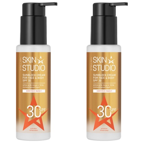 Набор Stellary skin studio крем для лица и тела солнцезащитный spf30 100мл, 2 шт
