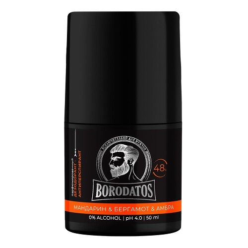Купить Borodatos дезодорант-антиперспирант парфюмированный мандарин бергамот амбра 50 мл цена