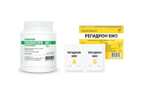 Набор для аптечки: Полисорб пор д/сусп 25г + Регидрон Био №5 саше парные /А+Б/ - со скидкой