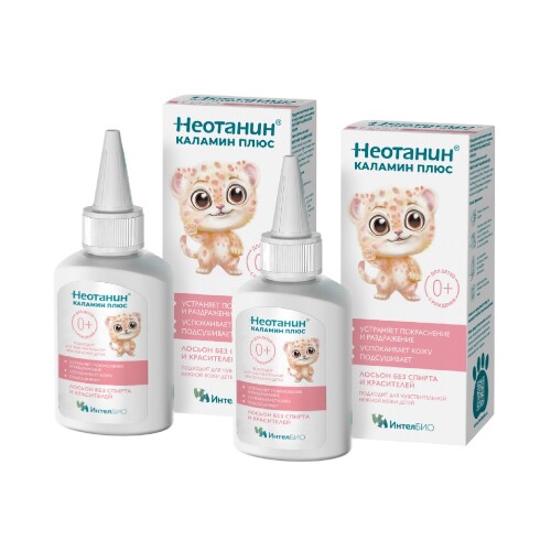Набор из 2-х уп НЕОТАНИН КАЛАМИН ПЛЮС ЛОСЬОН 100МЛ со скидкой