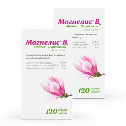 Набор 1+1 Магнелис (Магний) В6 №120 - 240 таблеток со скидкой