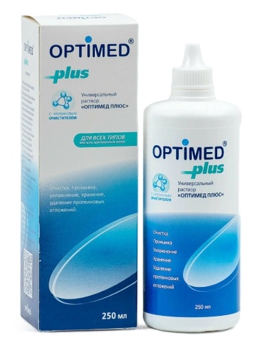 Купить Optimed plus универсальный раствор для контактных линз 250 мл цена