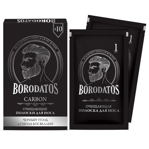 Купить Borodatos полоски для носа очищающие 10 шт. цена