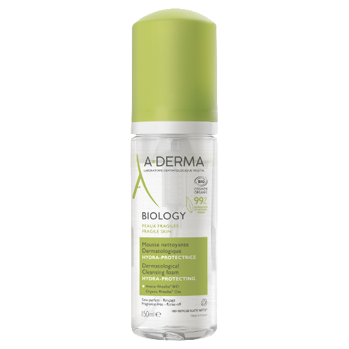 A-derma biology пенка для хрупкой кожи очищающая 150 мл