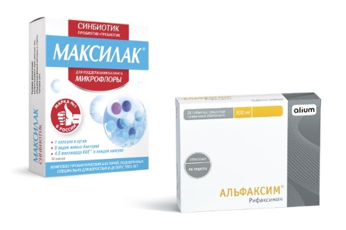 Набор для нормализации кишечной микрофлоры Альфаксим таб. 200 мг. №20+Максилак синбиотик капс. №10