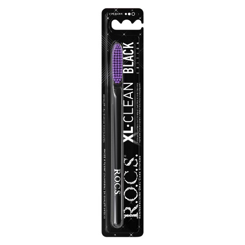 Rocs зубная щетка xl-clean black edition/средняя