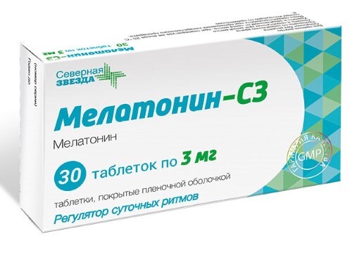 Мелатонин-сз 3 мг 30 шт. таблетки, покрытые пленочной оболочкой