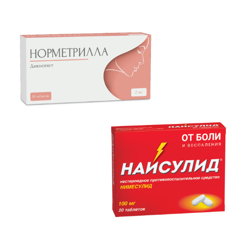 Набор Норметрилла таблетки 2 мг №28 + Найсулид таб. 100 мг №20