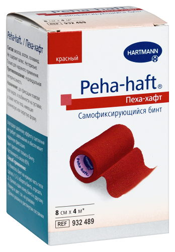 БИНТ PEHA-HAFT/ПЕХА-ХАФТ 8СМХ4М/КРАСНЫЙ ЭЛАСТИЧНЫЙ ФИКСИРУЮЩИЙ САМОФИКСИРУЮЩИЙСЯ