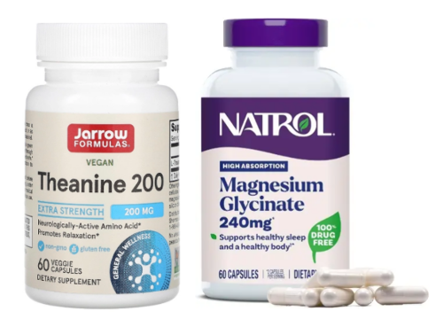 Набор Антистресс: Natrol магний глицинат 60 шт.  + Jarrow formulas теанин 200 мг 60 шт.