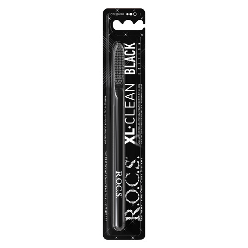 Rocs зубная щетка xl-clean black edition/средняя