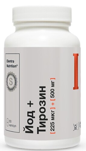 Купить Elentra nutrition йод+тирозин 60 шт. капсулы массой 635 мг цена