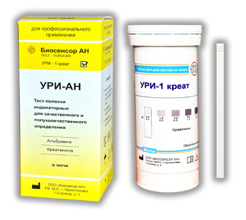 Тест-полоски индикаторные ури-1 креат 50 шт.