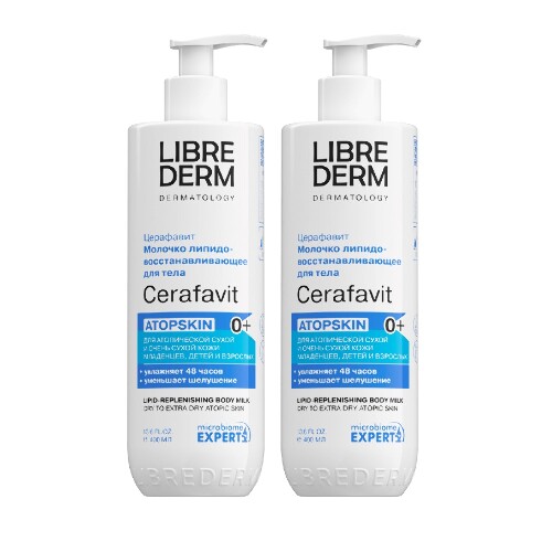 Набор 1+1 Librederm Церафавит молочко для сухой кожи с церамидами и пребиотиком 400мл