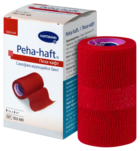 БИНТ PEHA-HAFT/ПЕХА-ХАФТ 8СМХ4М/КРАСНЫЙ ЭЛАСТИЧНЫЙ ФИКСИРУЮЩИЙ САМОФИКСИРУЮЩИЙСЯ