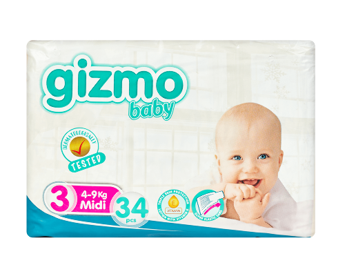 Купить Gizmo подгузники детские размер 3 4-9 34 шт. цена