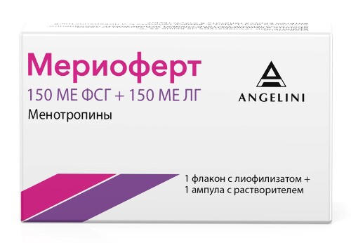 Купить Мериоферт 150 ме фсг+150 МЕ лг 1 шт. флакон лиофилизат для приготовления раствора для внутримышечного и подкожного введения комплектность расторитель 1 мл 1 ампулы цена