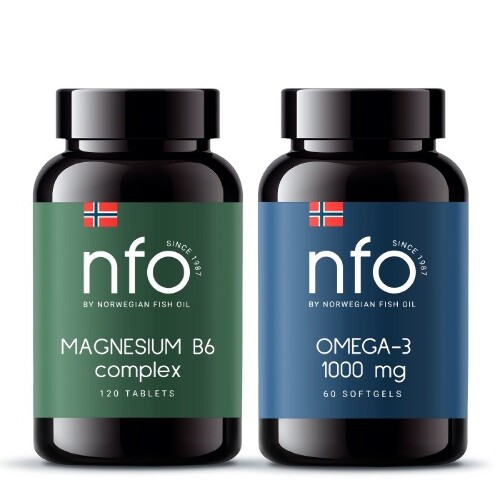 Набор NFO Комплекс магния + витамин В6 №120 + ОМЕГА-3 1000МГ 60 капс.