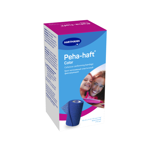 Бинт peha-haft color 10 смх4 м/синий когезивный эластичный фиксирующий