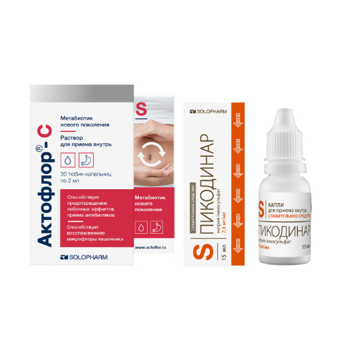 Набор Актофлор-С №30 + Пикодинар 15мл флак капли д/приема внутрь со скидкой