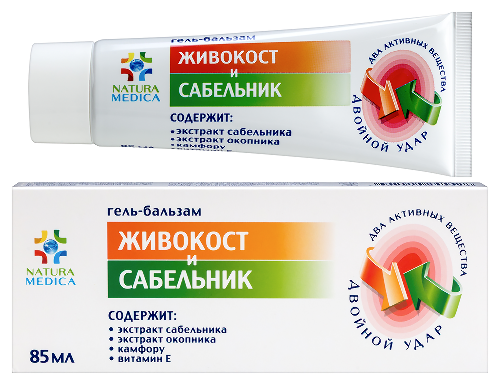 Natura medica гель-бальзам для тела живокост и сабельник 85 мл