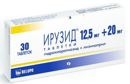 Ирузид 12,5 мг + 20 мг 30 шт. таблетки