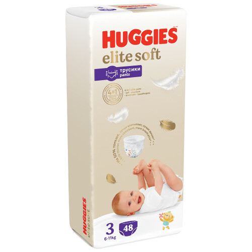Купить Huggies Elite Sof подгузники трусики 6-11кг 3 размер 48шт цена
