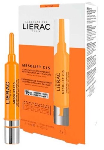 Купить Lierac mesolift c15 концентрат-корректор признаков усталости ревитализирующий (смешиваемый раствор) 15 мл 2 шт. цена