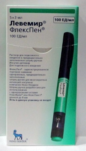 Купить Левемир флекспен 100 МЕ/мл раствор 3 мл шприц-ручка 5 шт. цена