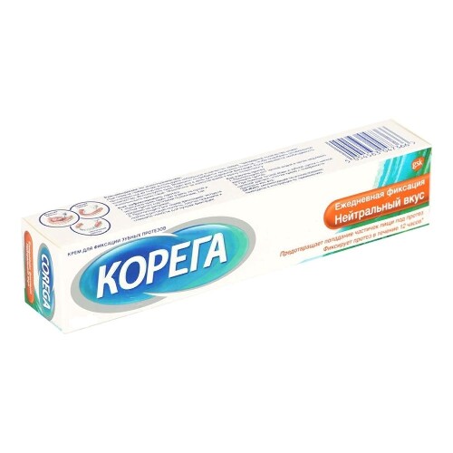 Купить Корега крем для фиксации зубных протезов нейтральный вкус экстра сильная фиксация 40 гр цена