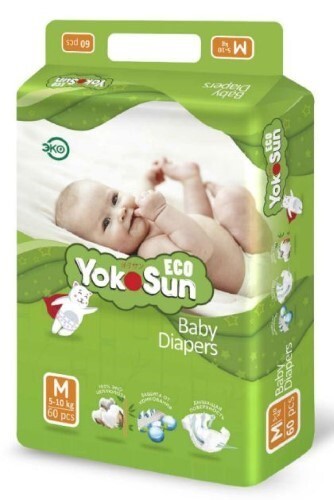 Купить Yokosun eco подгузники детские размер m/5-10 кг/ 60 шт. цена