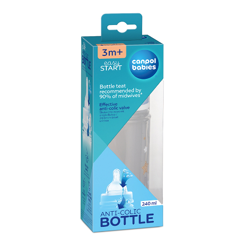 Canpol babies бутылочка easystart антиколиковая newborn baby 240 мл/голубой